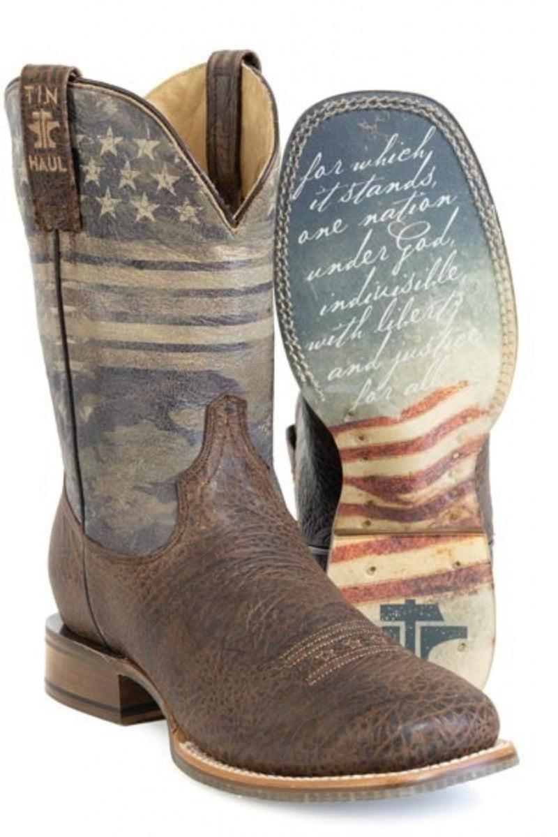 Tin Haul Mens Flag Of The Proud Square Toe Boots