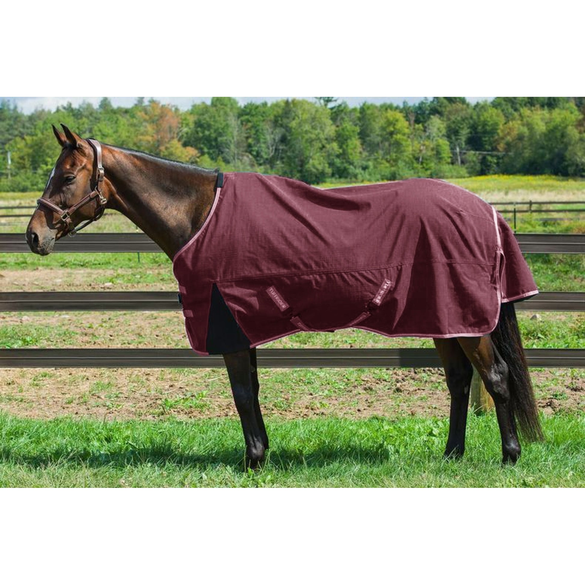 TuffRider Bonum 1200D Ripstop Turnout Sheet with Standard Neck - Maroon - 72
