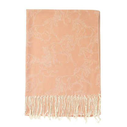 AWST Int'l Lila Linear Horses Pashmina Scarf