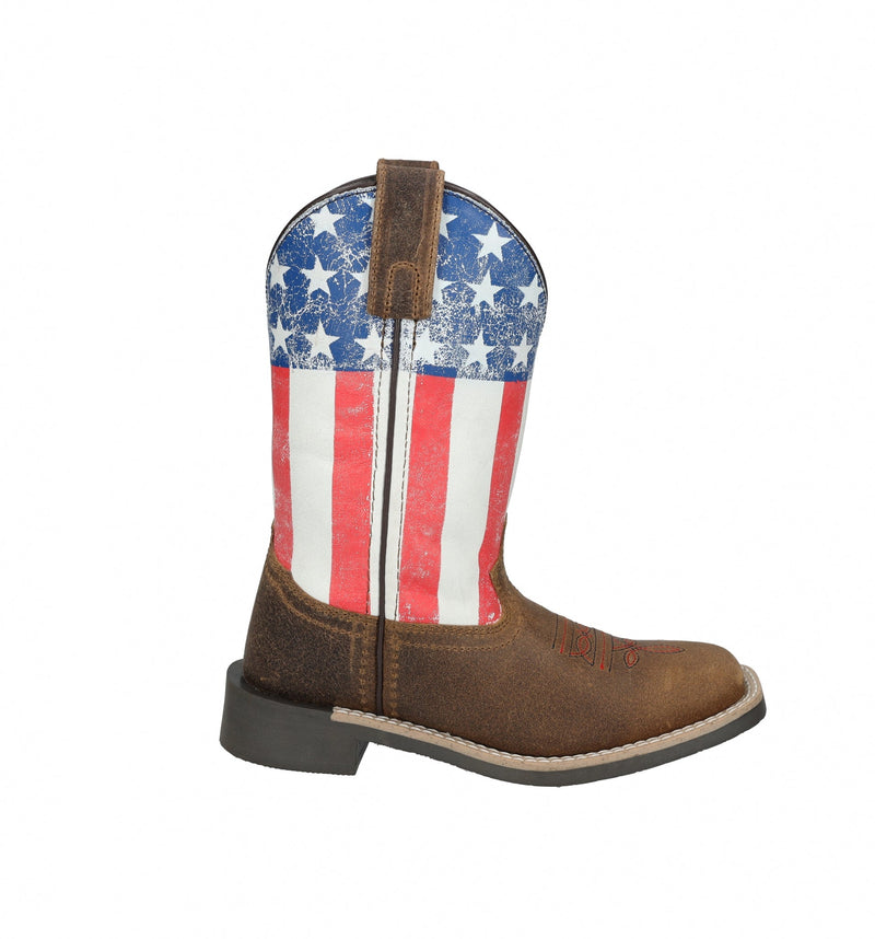 Smoky Mountain Youth Old Glory Square Toe Leather Boots