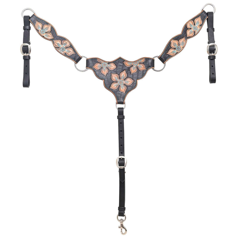 Circle Y Black Star Breast Collar