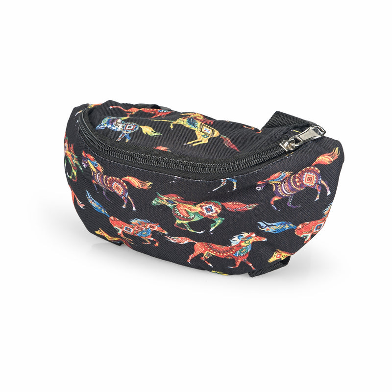 Gatsby Print Nylon Saddle Pouch