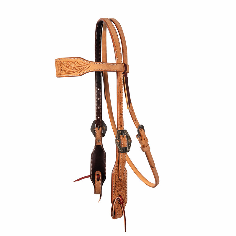 Professionals Choice Floral Rough-Out Browband Headstall