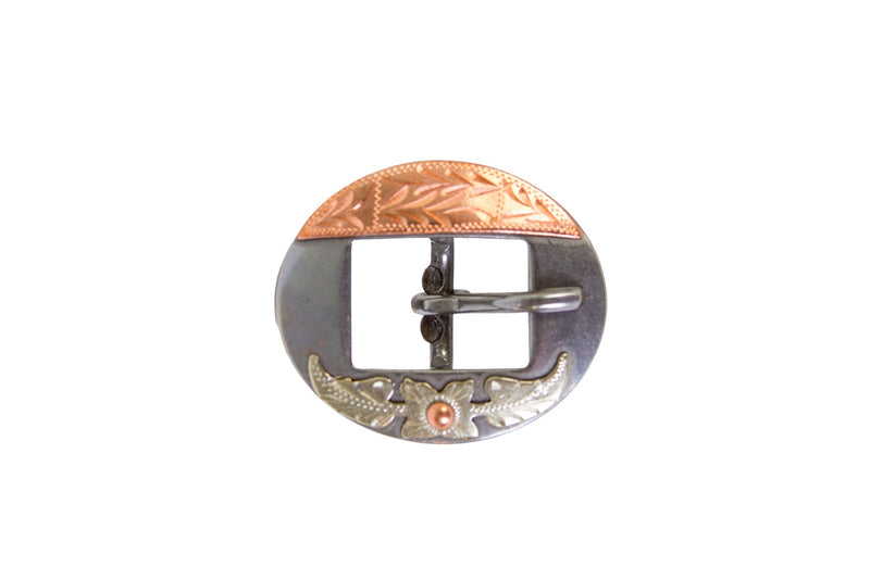 Vintage Copper Cactus Rose Cart Buckle