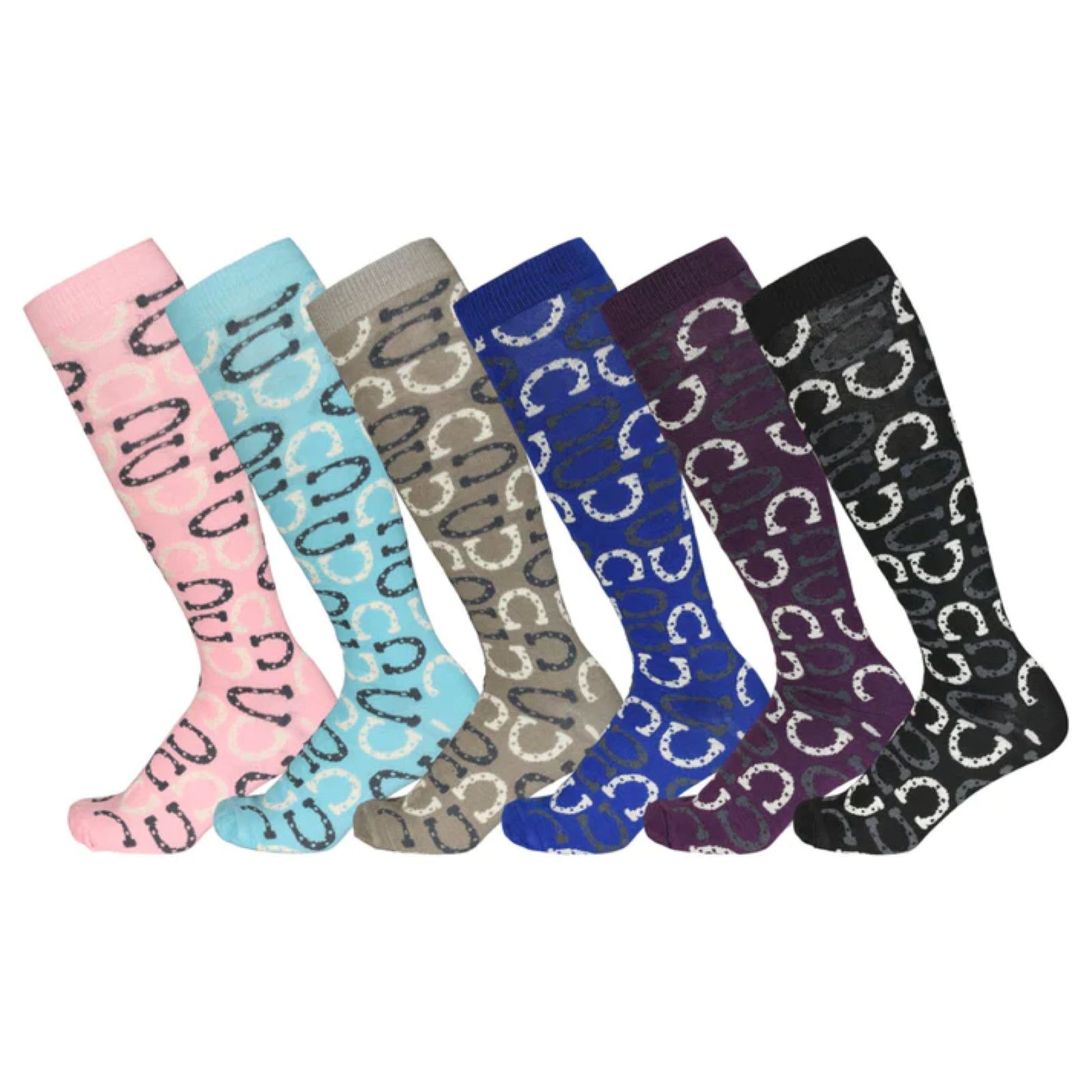 AWST Int'l Ladies Lucky Horseshoes Knee Socks - 6-pack