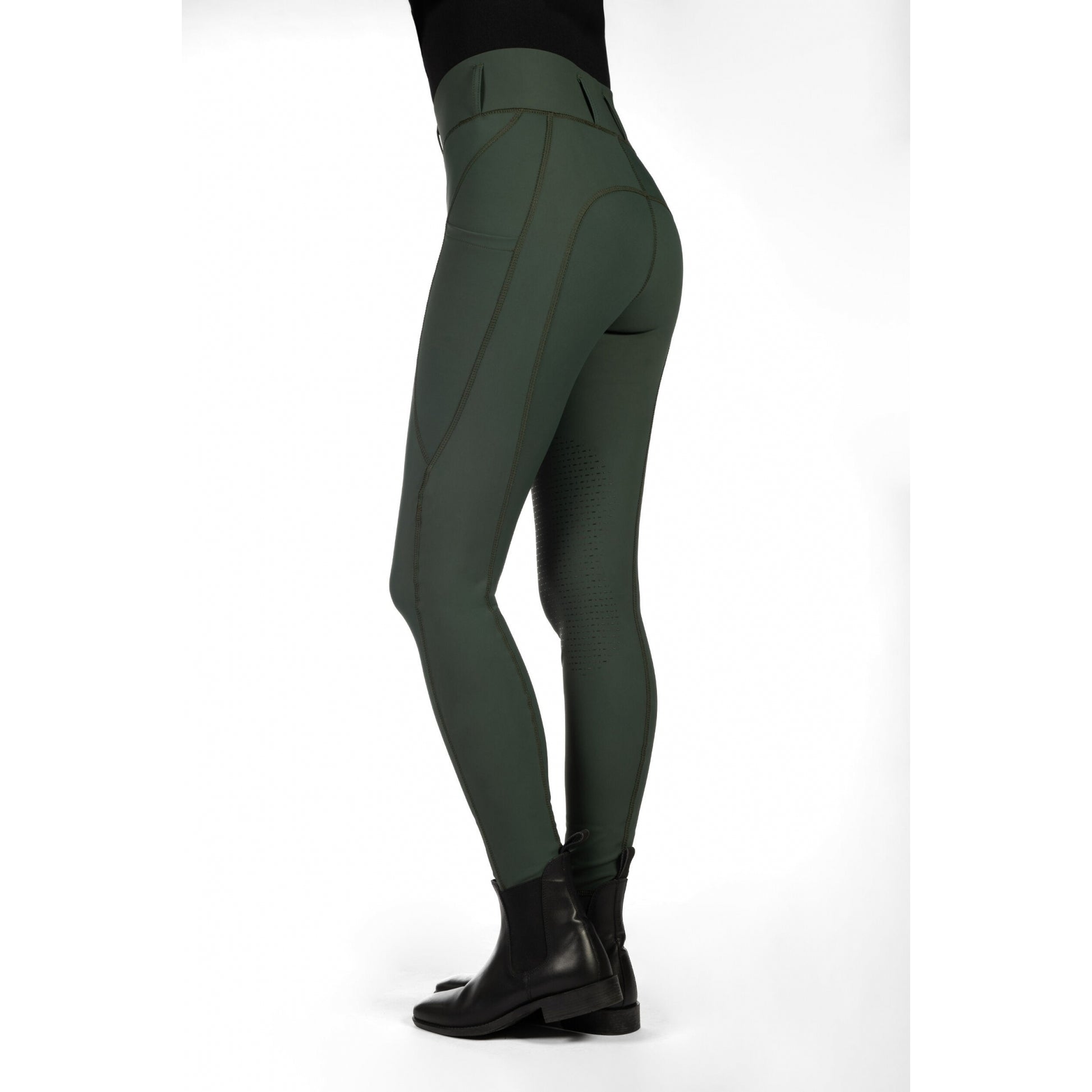 HKM Ladies Jil High Waist Sil. Knee Patch Riding Leggings