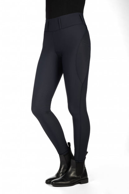 HKM Ladies Jil High Waist Sil. Knee Patch Riding Leggings