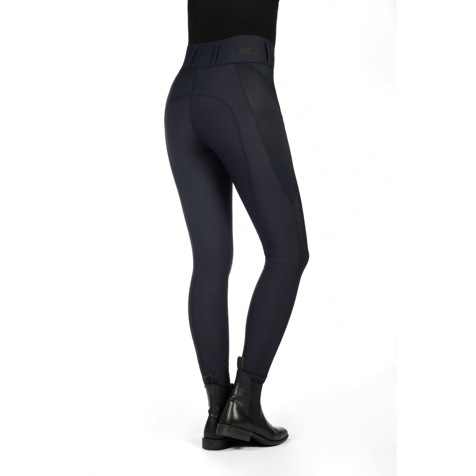 HKM Ladies Jil High Waist Sil. Knee Patch Riding Leggings