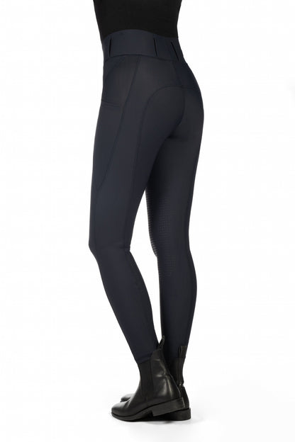 HKM Ladies Jil High Waist Sil. Knee Patch Riding Leggings