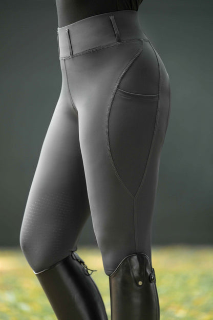 HKM Ladies Jil High Waist Sil. Knee Patch Riding Leggings