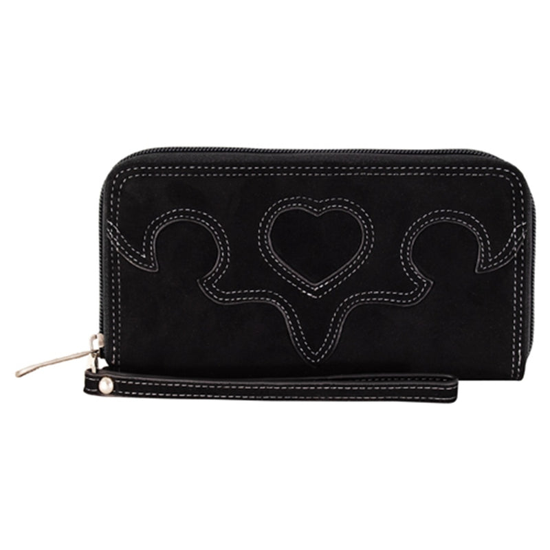 Justin Ladies Large Wallet with Heart And Yoke
