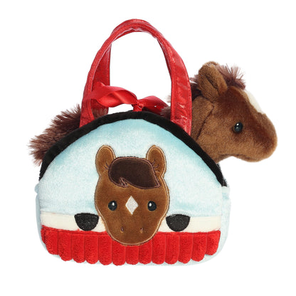 Plush Peek-A-Boo Pony in Barn Purse Carrier