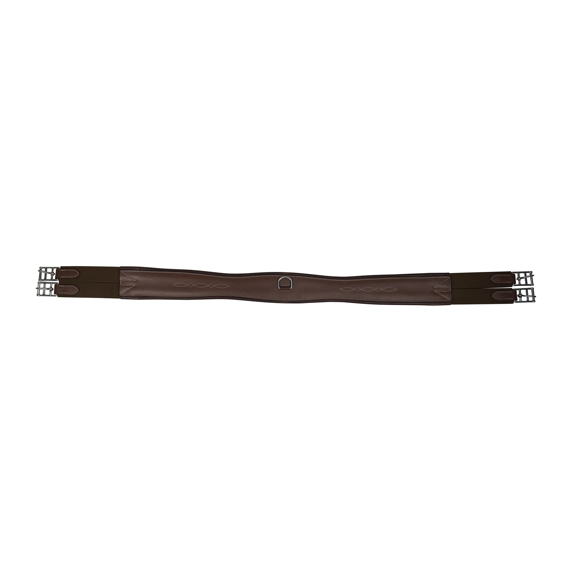 Huntley Equestrian Sedgwick Leather Fancy Stitched Padded Leather Contour Shaped Girth with Double End Elastic