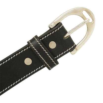 Huntley Equestrian Ladies Stirrup Buckle, Snaffle Bit, 1.5" Inch Width Leather Belt