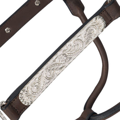 Silver Royal Scroll Show Halter with Berry Edge