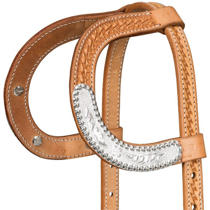 Silver Royal Double Ear Headstall with Berry Edge