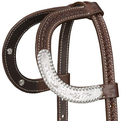 Silver Royal Double Ear Headstall with Berry Edge