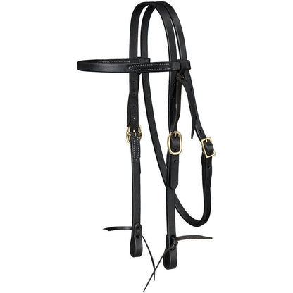 Royal King Harness Leather Browband Headstall with Tie Ends