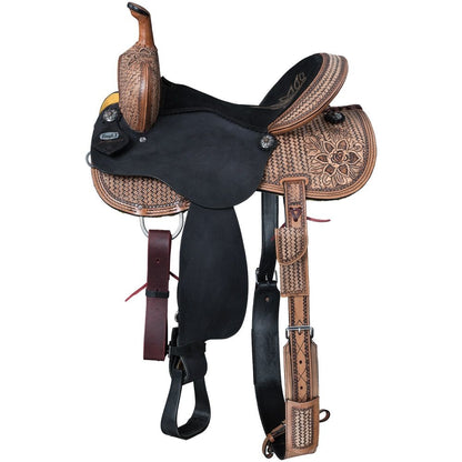 Tough1 Youth Black Lotus Barrel Saddle