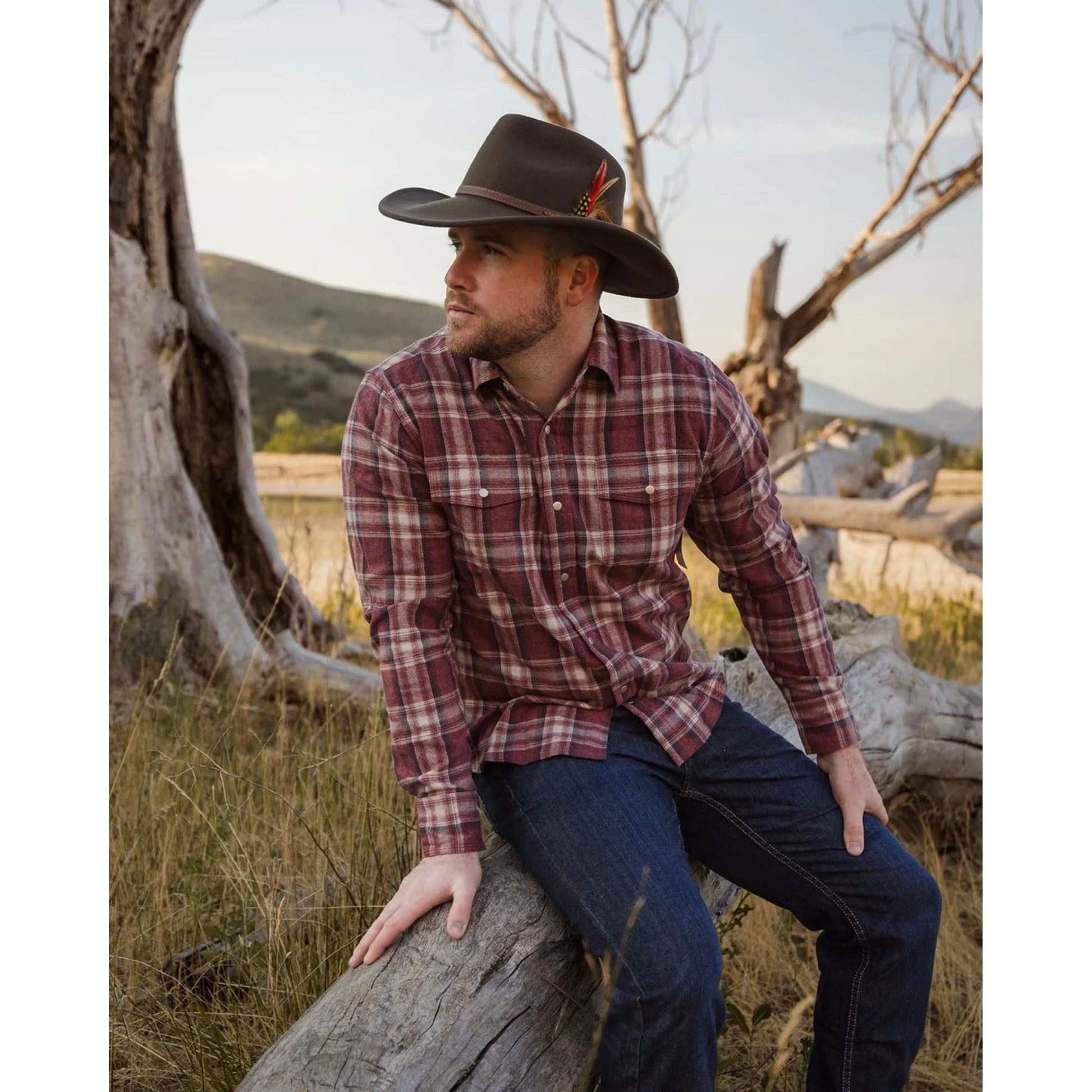 Outback Trading Mens Cotton Plaid Outback Shirt