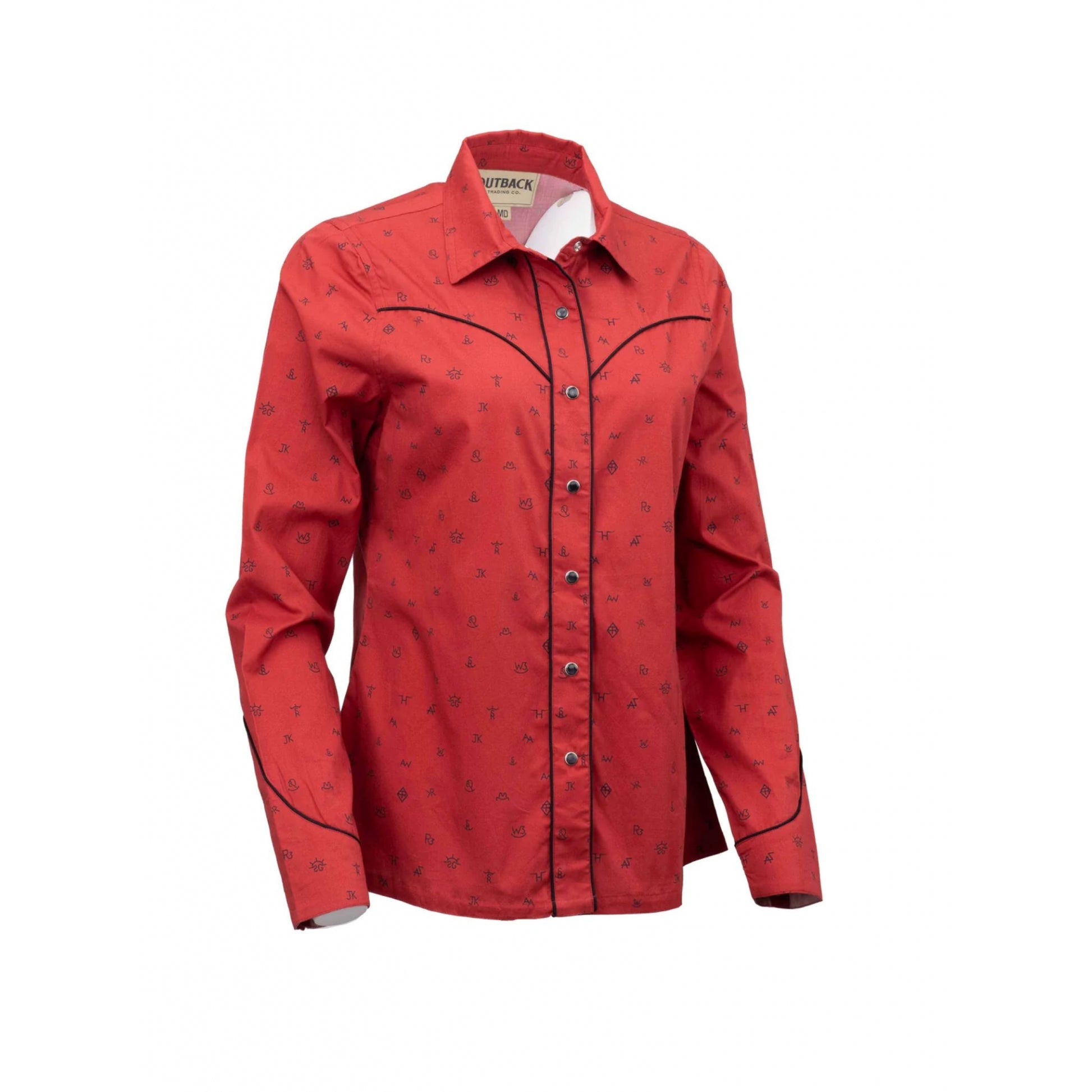 Outback Trading Ladies Cattle Brand Shirt