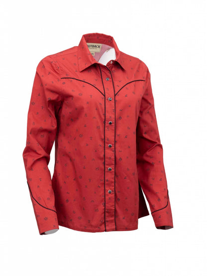 Outback Trading Ladies Cattle Brand Shirt
