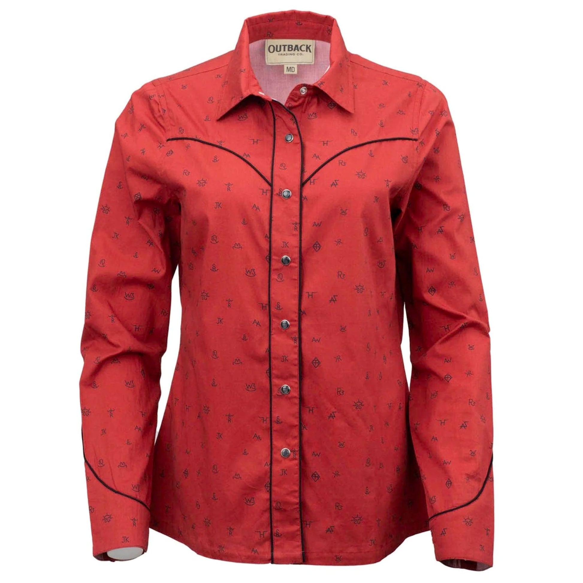 Outback Trading Ladies Cattle Brand Shirt