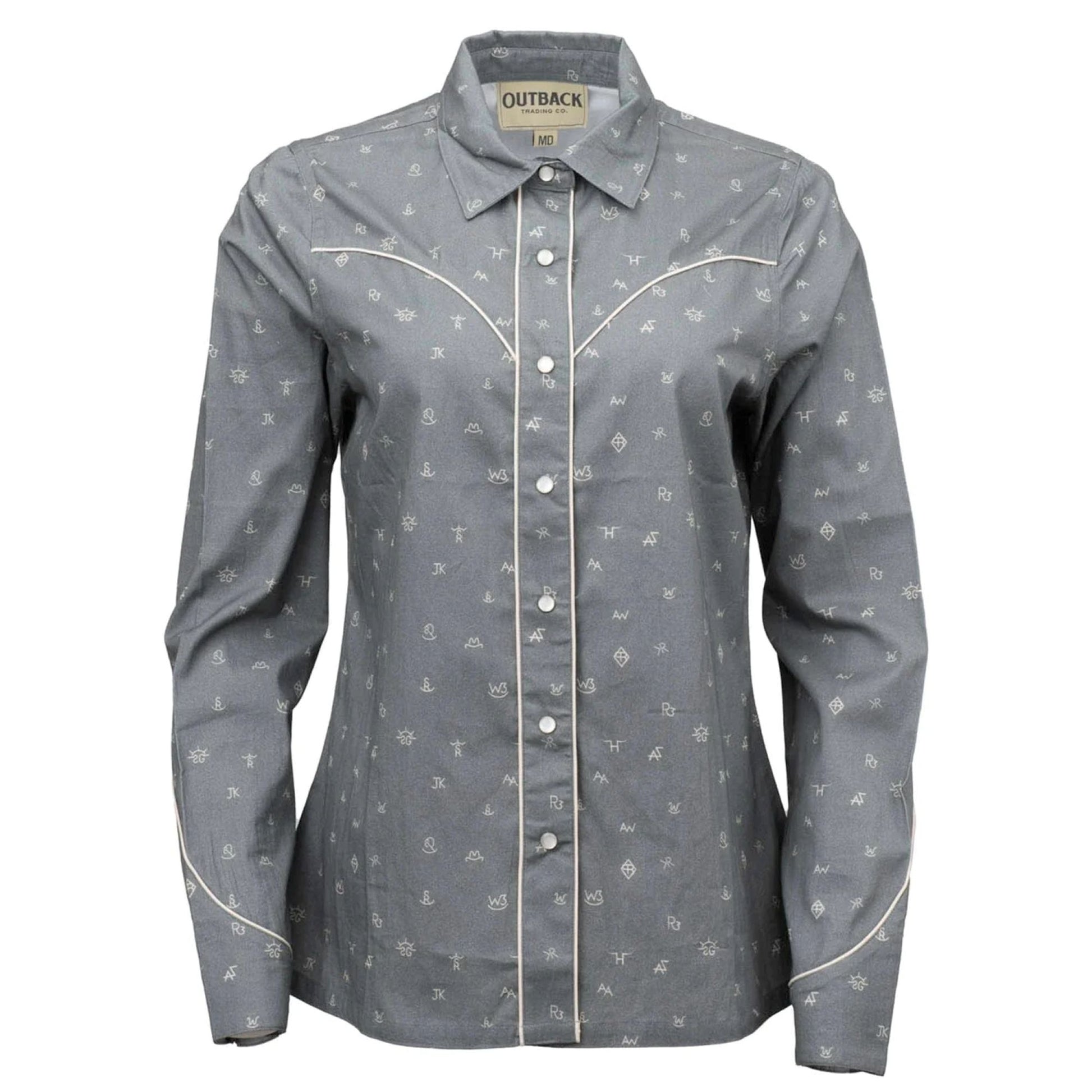 Outback Trading Ladies Cattle Brand Shirt