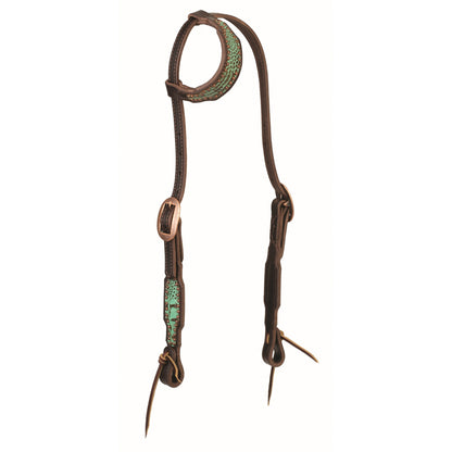 Weaver Turquoise Croc Headstall