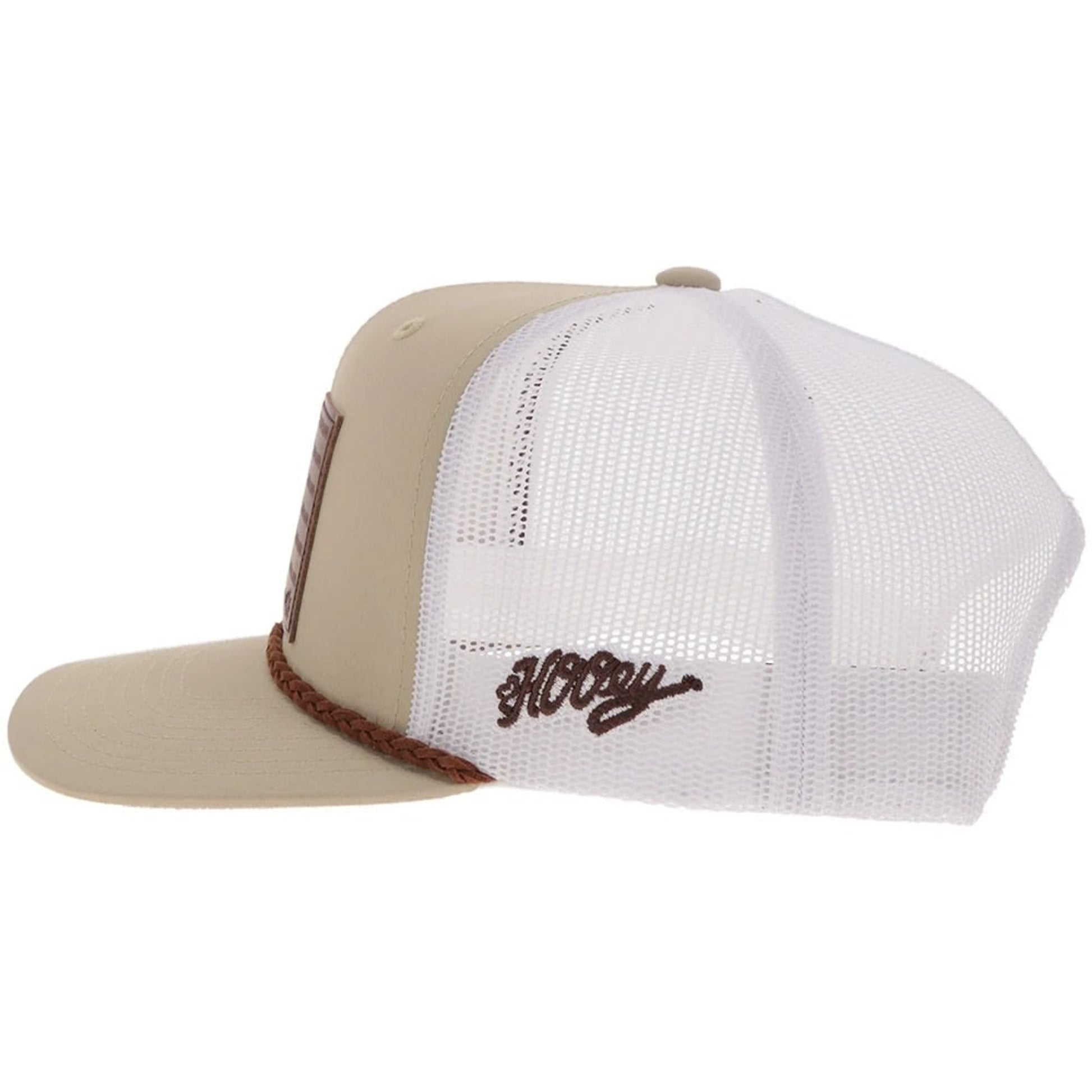 Hooey Liberty Roper 6-Panel Trucker Hat with Leather Flag Patch