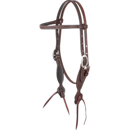 Martin Saddlery Browband Headstall with Rosette Strings