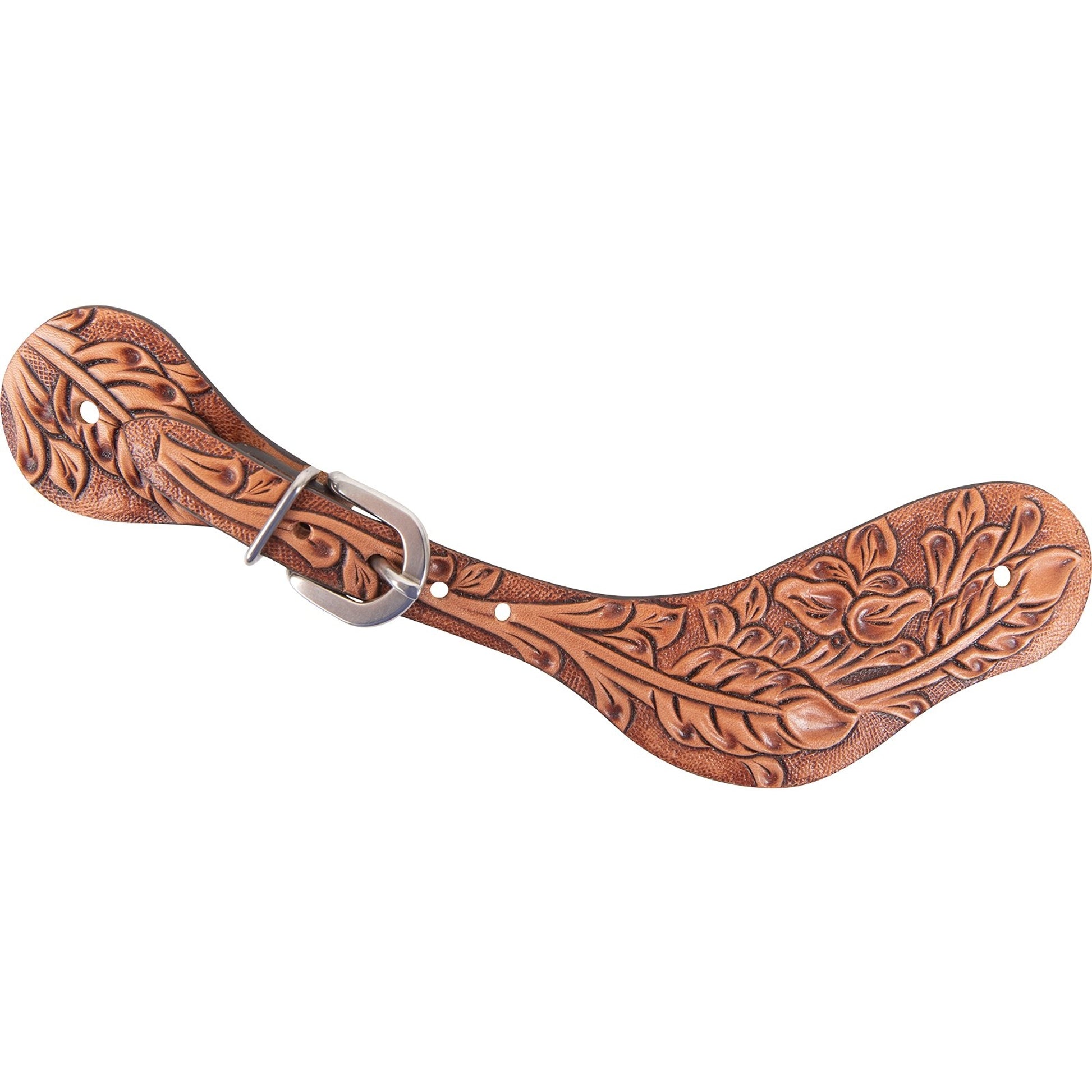 Cashel Spur Straps with Antique Leaf Tooling