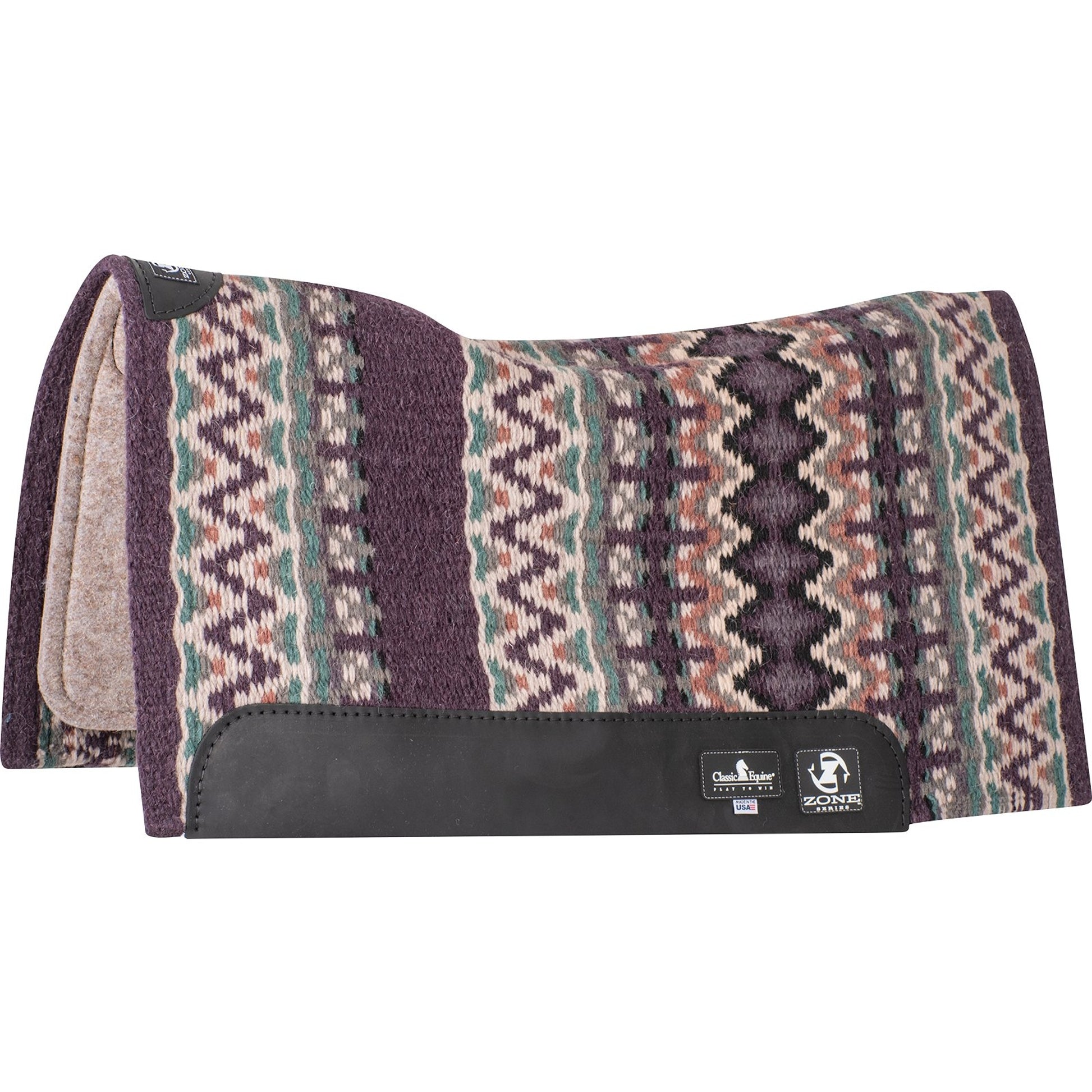 Classic Equine Zone Blanket Top Saddle Pad with Felt Bottom