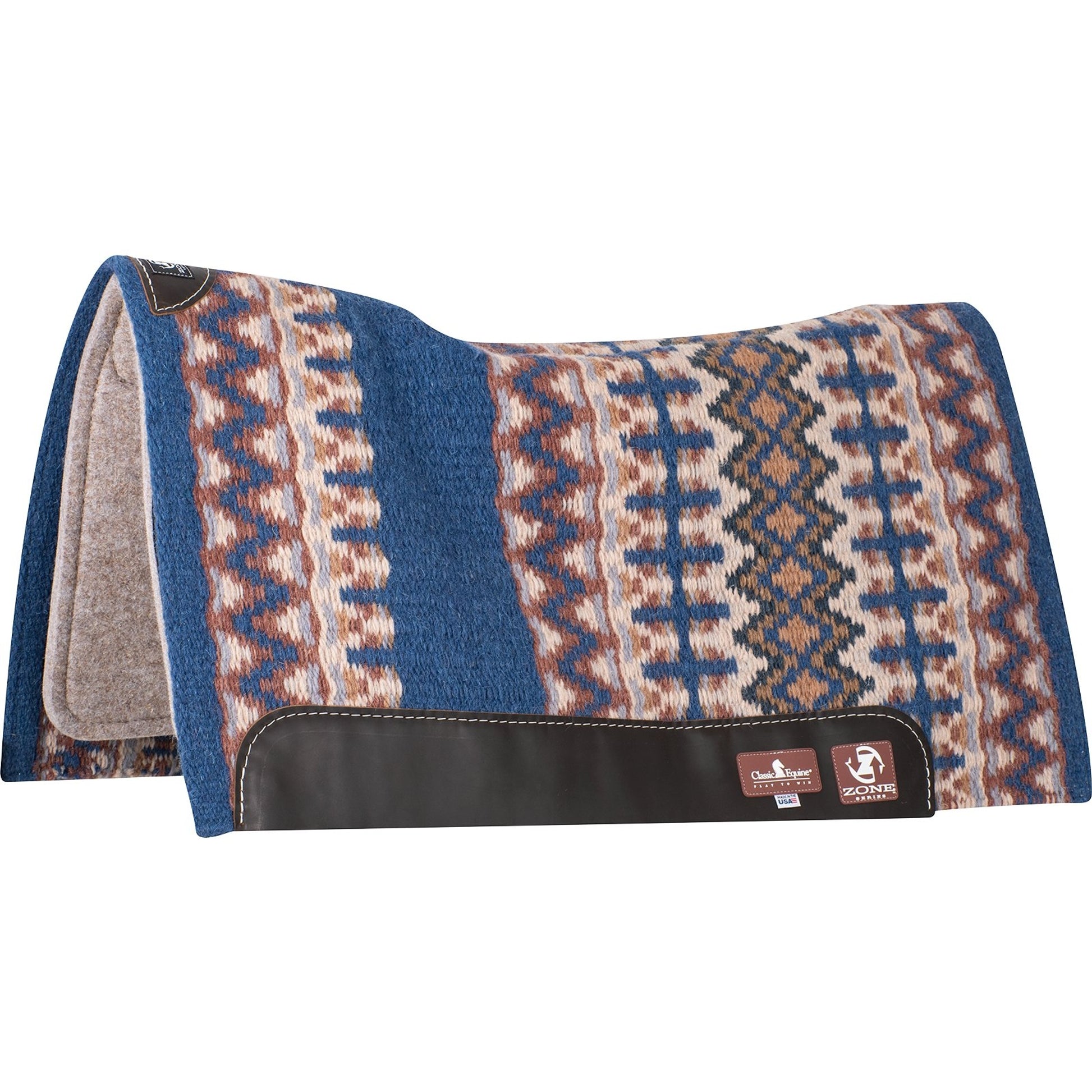 Classic Equine Zone Blanket Top Saddle Pad with Felt Bottom