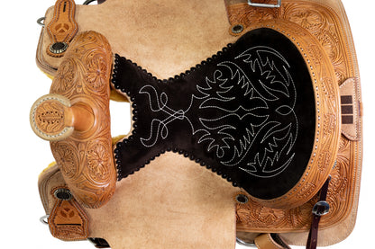 Circle Y PRCA 1/4 Tooled Team Roper Wyoming Saddle
