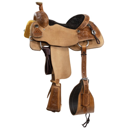 Circle Y PRCA 1/4 Tooled Team Roper Wyoming Saddle