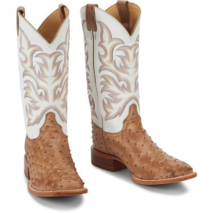 Justin Mens Pascoe 13" Full Quill Ostrich Boots