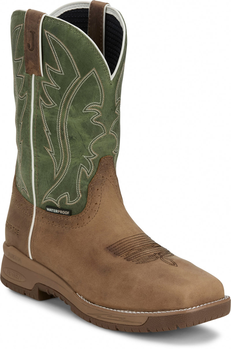 Justin Mens Nitread 11" Waterproof Nano Comp Toe Boots