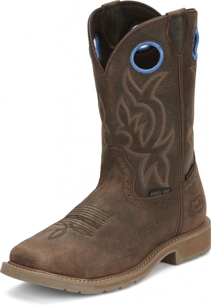 Justin Mens All Around 11" Waterproof Steel Toe Boots