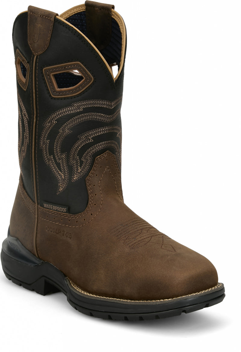 Justin Mens Slickline 11" Nano Comp Waterproof Boots