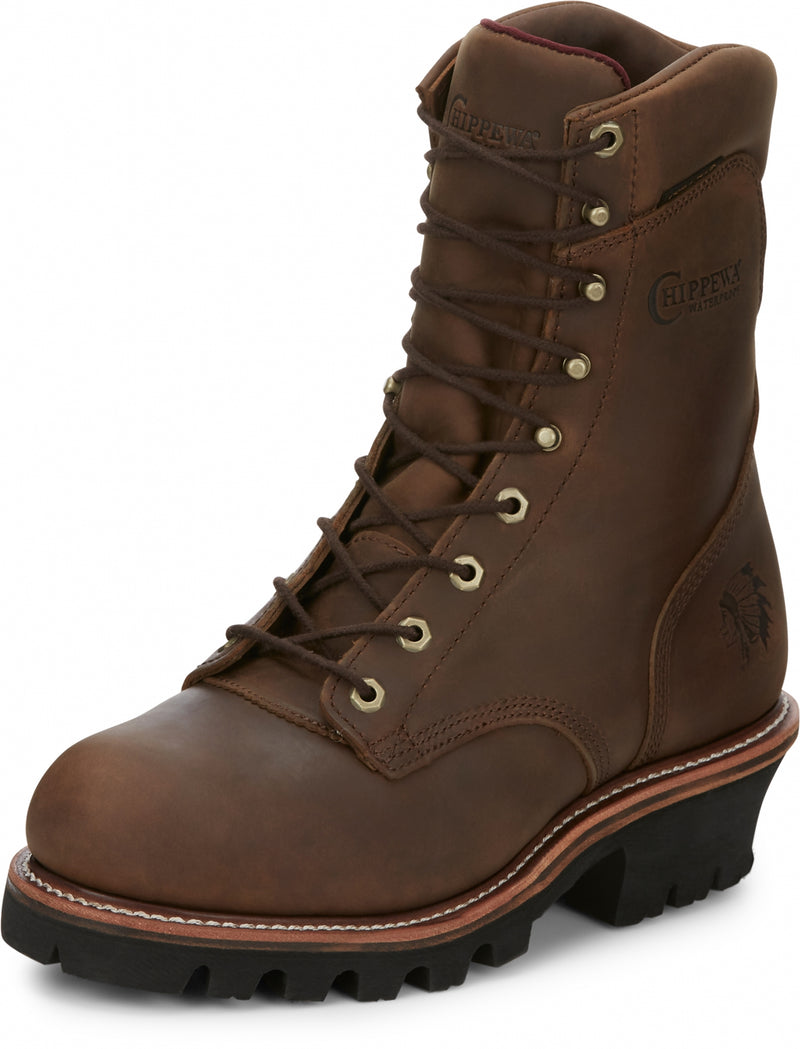 Chippewa Mens Super DNA 9" Waterproof Steel Toe Insulated Logger Boots