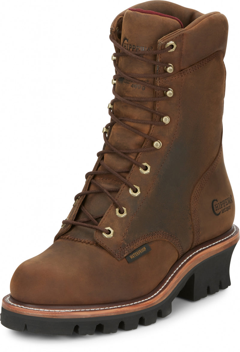 Chippewa Mens Super DNA 9" Waterproof Insulated Logger Boots