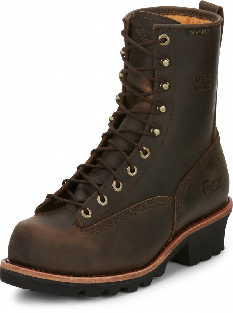 Chippewa Mens Paladin 8" Waterproof Insulated Steel Toe Logger Boots