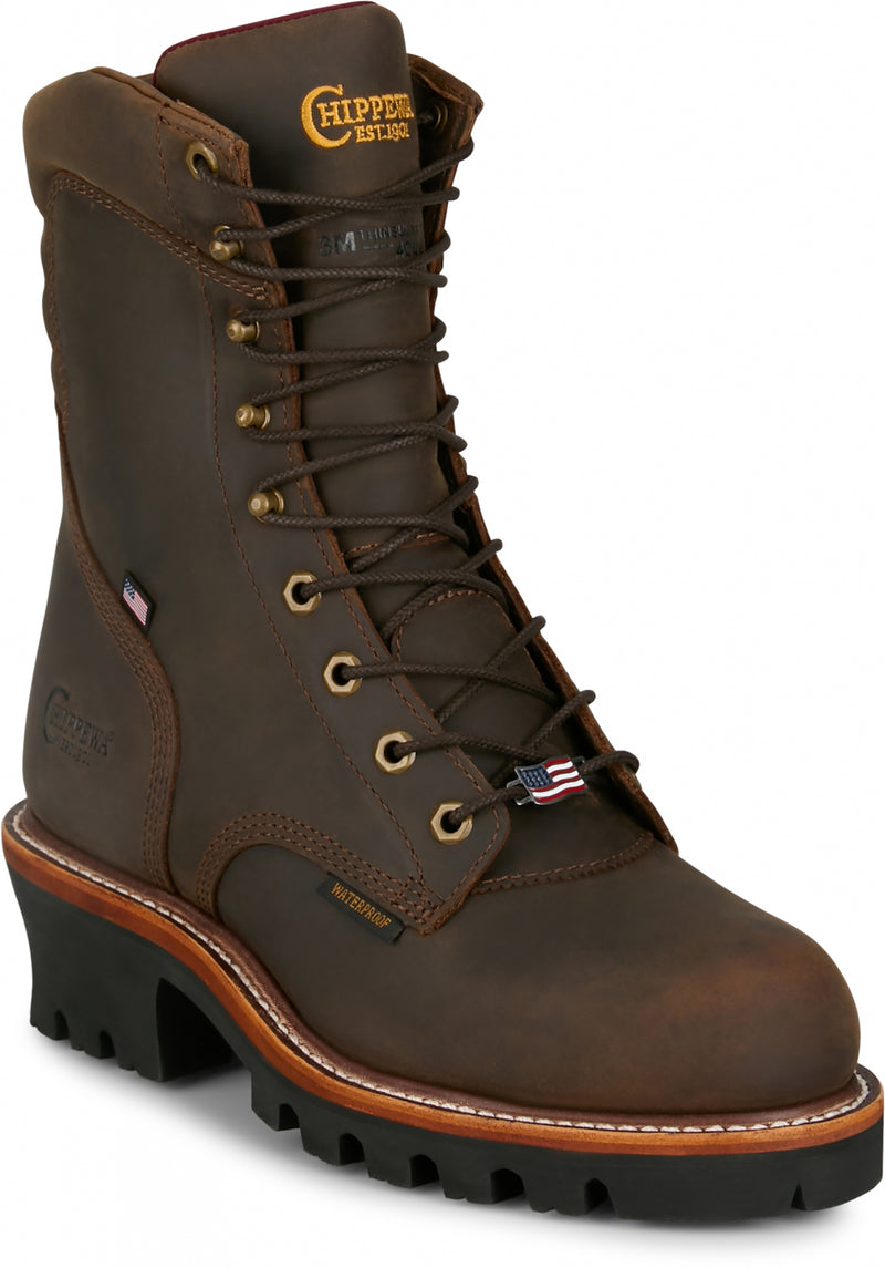 Chippewa Mens Super Logger 9" Waterproof Insulated Steel Toe Boots