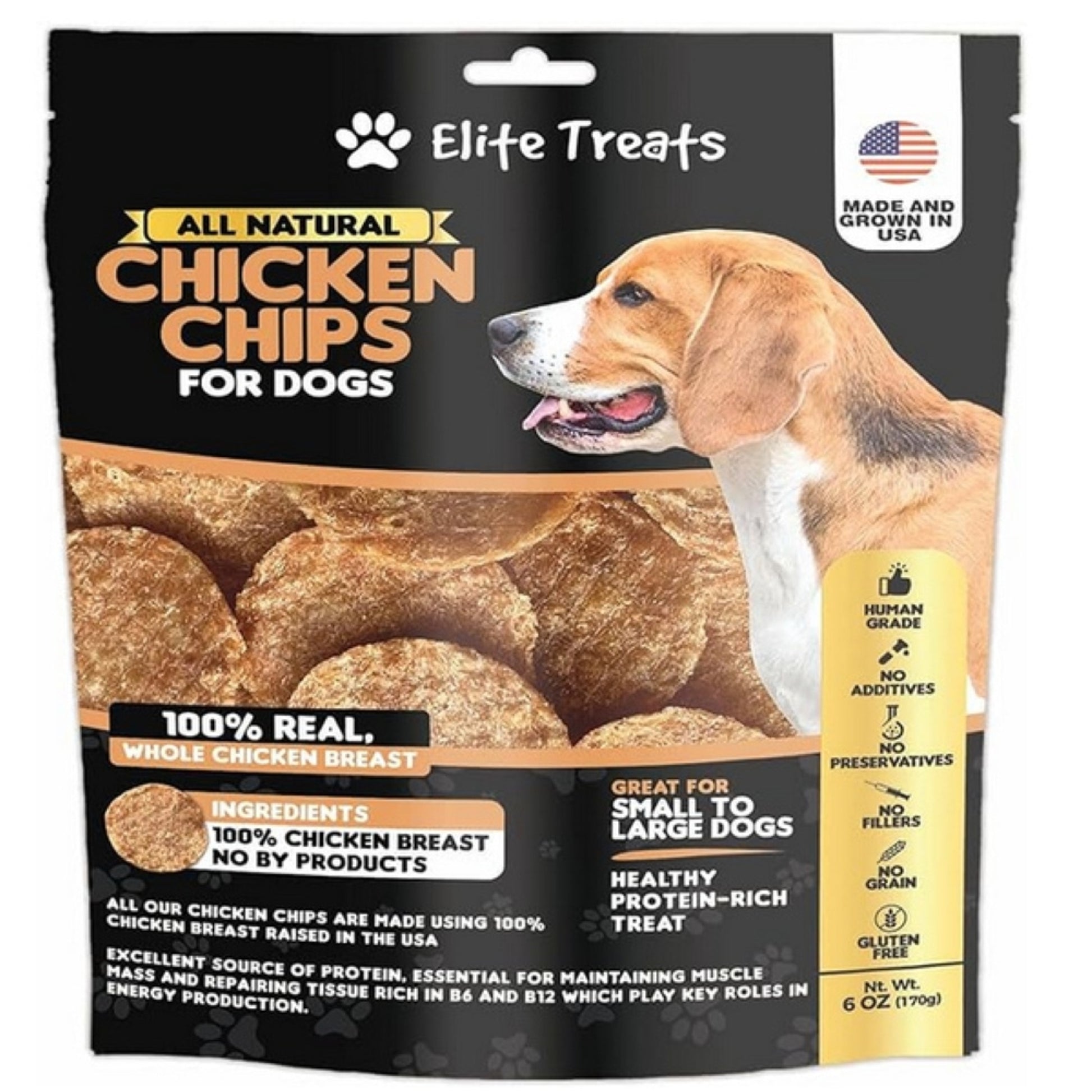 Elite Treats Chicken Chip Treats for Dogs