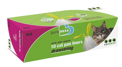 Drawstring Cat Litter Pan Liners SM-10pack Ivory