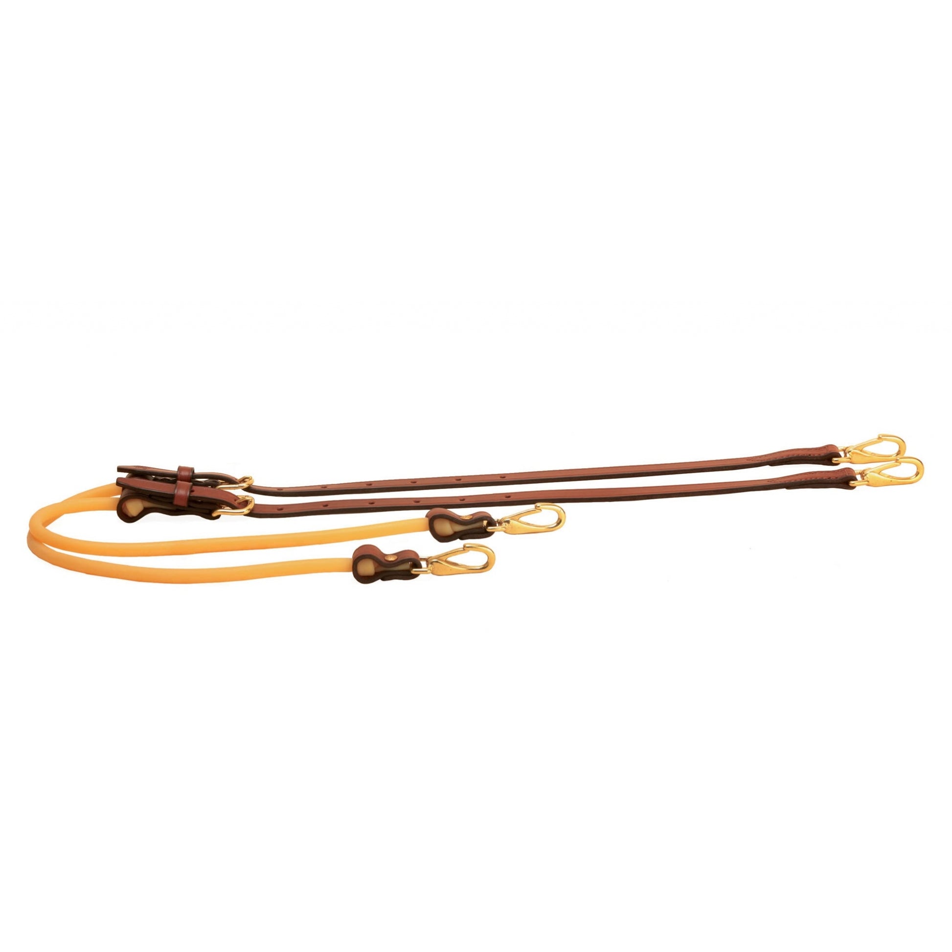 Adjust Leather/Latex TubingSide Rein 38-48 Bk/Gry