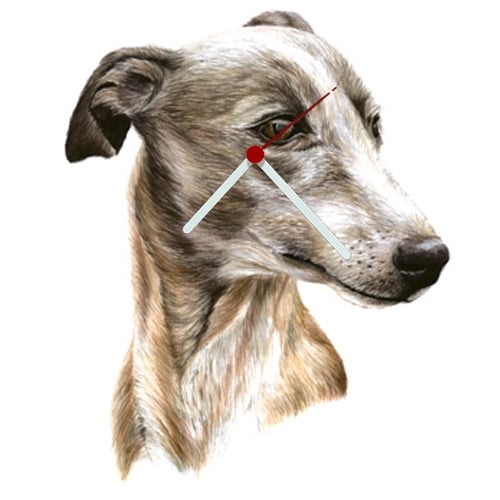 Whippet Head Shaped Clock