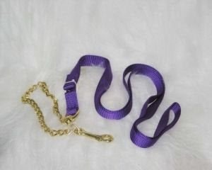 Lead Sthck Nylon With Chain Andsnap 7ft Brn