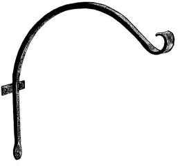 Curved Hanger Upturn Hook 18 Inch Black